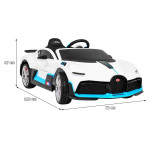 Elektrické autíčko Bugatti Divo nelakované - biele